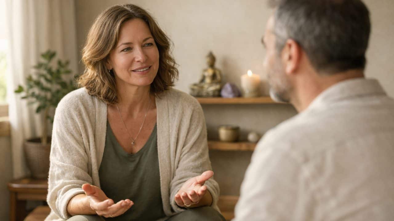 Spiritueel coachingsgesprek met focus op bewustwording, intuïtie en persoonlijke zingeving