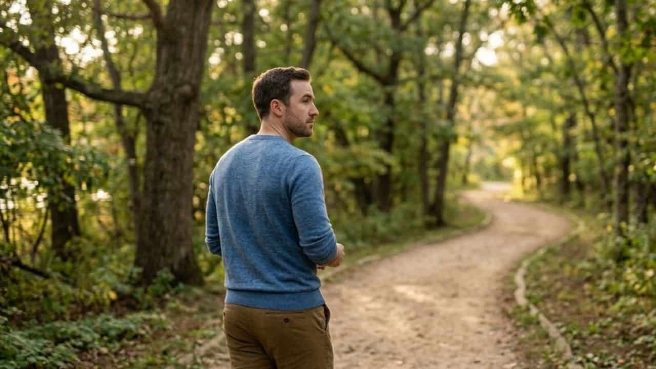 Persoon die nadenkt over persoonlijke groei, passend bij situaties waarin intuïtieve coaching kan helpen