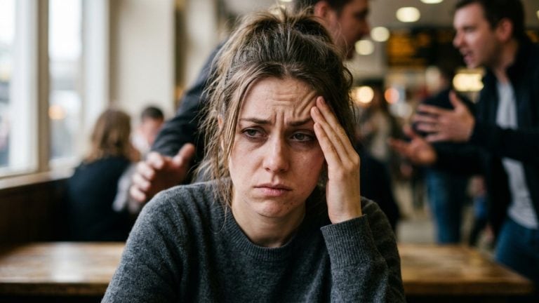 Persoon die zich overweldigd voelt en moeite heeft met grenzen stellen