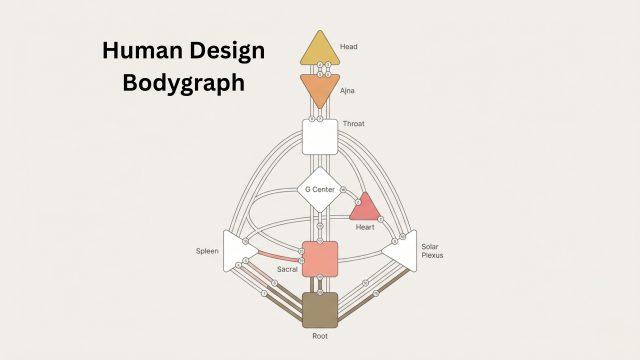 Human Design chart bodygraph met energiecentra, kanalen en poorten uitgelegd voor beginners