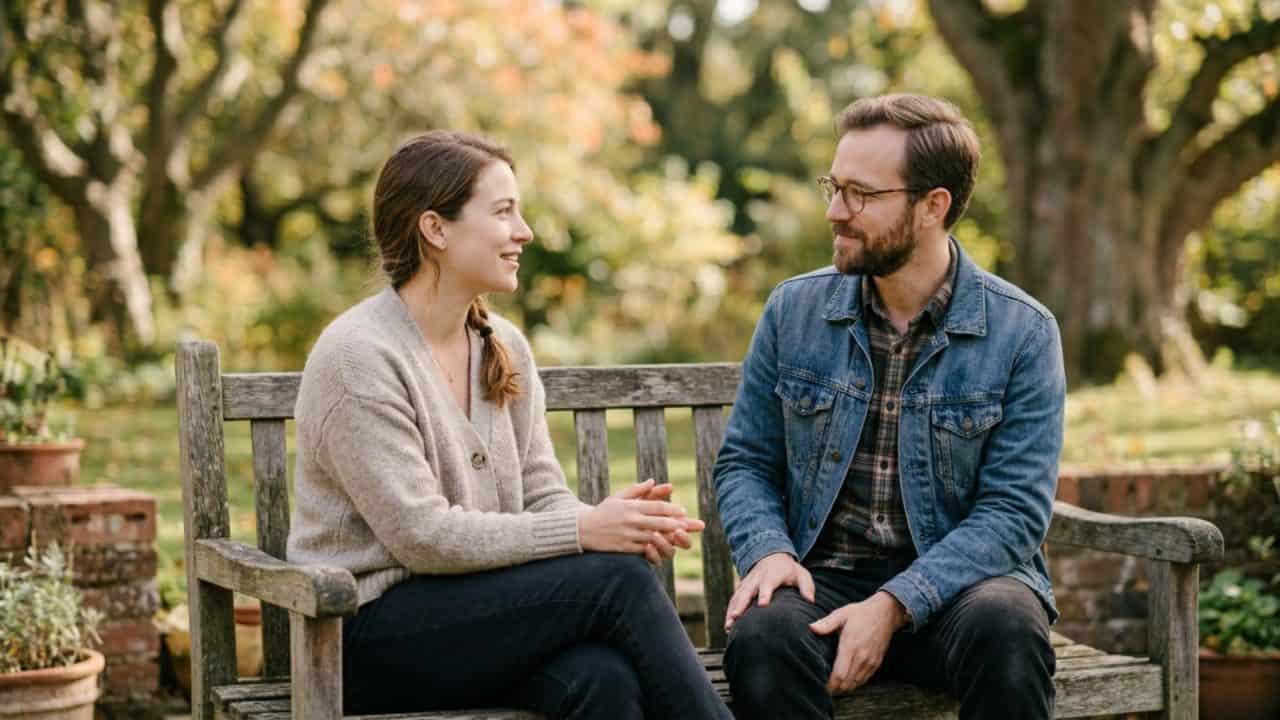 Twee mensen in een rustig coachgesprek waarin gevoel en intuïtie worden verkend