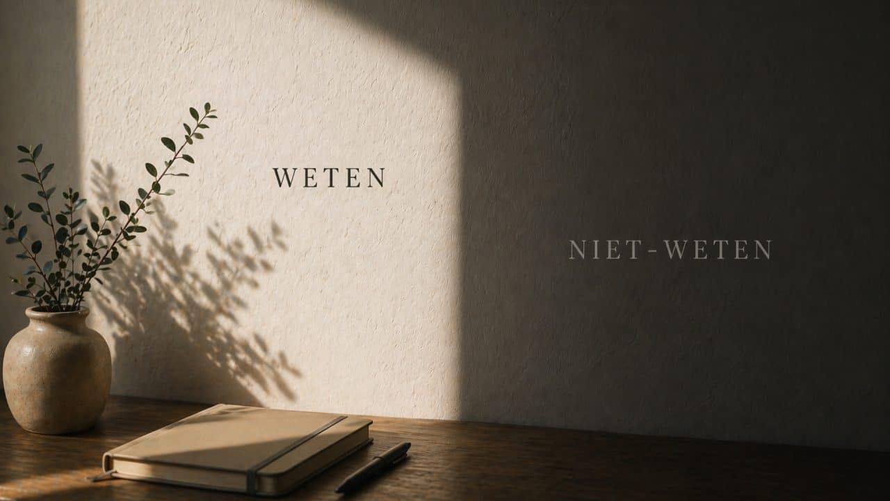 Schaduw en licht op muur met contrast tussen weten en niet-weten als metafoor voor twijfel over energetische coaching