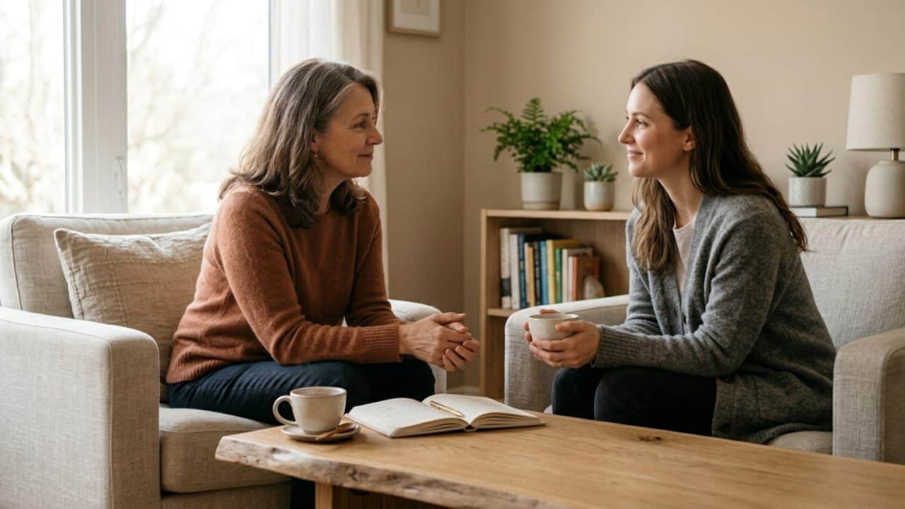 gezondheidscoach in gesprek over slaap en leefstijl met cliënt